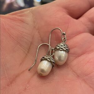 J. Jill Silver and Cream Acorn Earrings